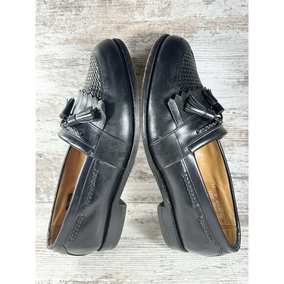 Men\'s Allen Edmonds \'Cody\' Black Woven Leather Kiltie Tassel Loafers Sz 12D main image 8